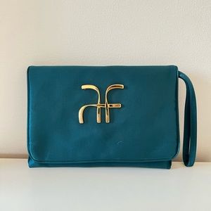 🆕 Alberta Ferretti Satin Monogrammed Clutch